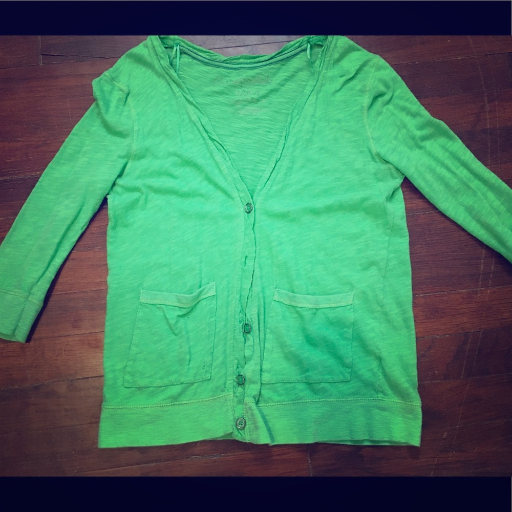 Bright green mini cardigan
